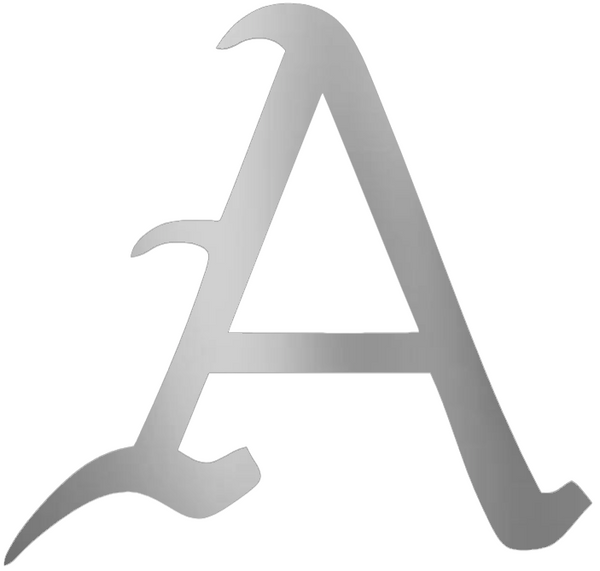 Arkansas Razorbacks SILVER CHROME MIRROR A Logo Premium DieCut Vinyl Decal PICK SIZE