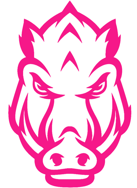 Arkansas Razorbacks HOT PINK Alternate Logo Premium DieCut Vinyl Decal PICK SIZE