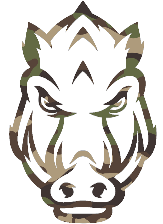 Arkansas Razorbacks Woodland Camo Camouflage Alternate Logo Premium DieCut Vinyl Decal PICK SIZE