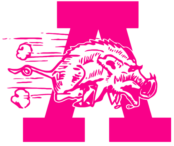 Arkansas Razorbacks Hot Pink Retro Throwback Logo Premium DieCut Vinyl Decal PICK SIZE