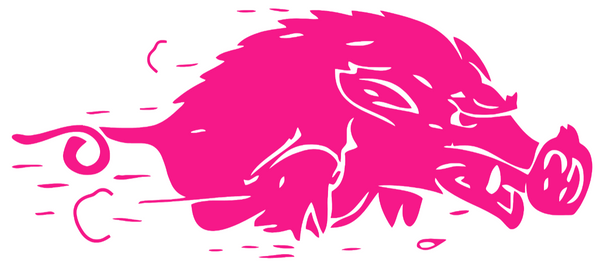 Arkansas Razorbacks Hot Pink Retro Throwback Logo Premium DieCut Vinyl Decal PICK SIZE
