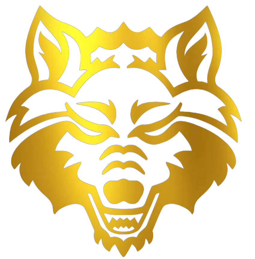 Arkansas State Red Wolves GOLD CHROME MIRROR Team Logo Premium DieCut Vinyl Decal PICK SIZE