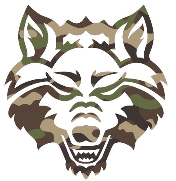 Arkansas State Red Wolves Woodland Camo Camouflage Team Logo Premium DieCut Vinyl Decal PICK SIZE