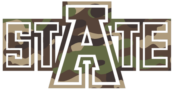 Arkansas State Red Wolves Woodland Camo Camouflage State Logo Premium DieCut Vinyl Decal PICK SIZE