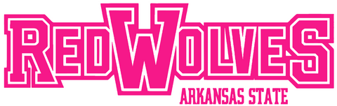 Arkansas State Red Wolves Hot Pink Team Name Logo Premium DieCut Vinyl Decal PICK SIZE