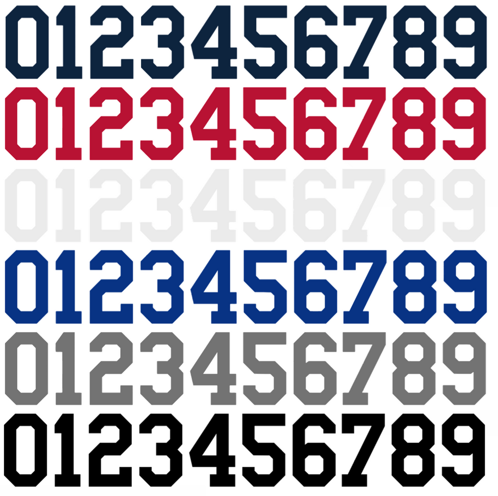 Atlanta Braves Baseball Helmet Jersey Style Vinyl Number Decal Sheet Set of 50 #0-9 - Pick Color & Size