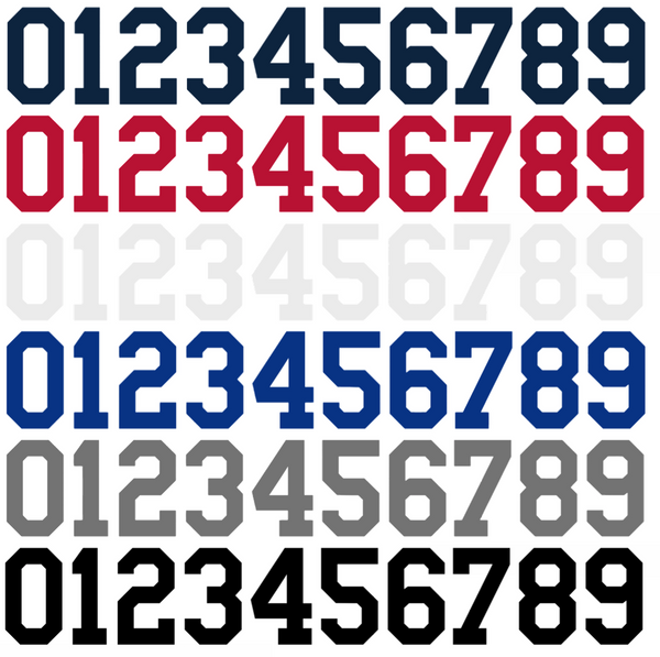 Atlanta Braves Baseball Helmet Jersey Style Vinyl Number Decal Sheet Set of 50 #0-9 - Pick Color & Size