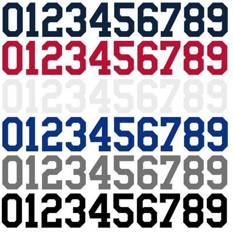 Atlanta Braves Baseball Helmet Jersey Style Vinyl Number Decal Sheet Set of 50 #0-9 - Pick Color & Size