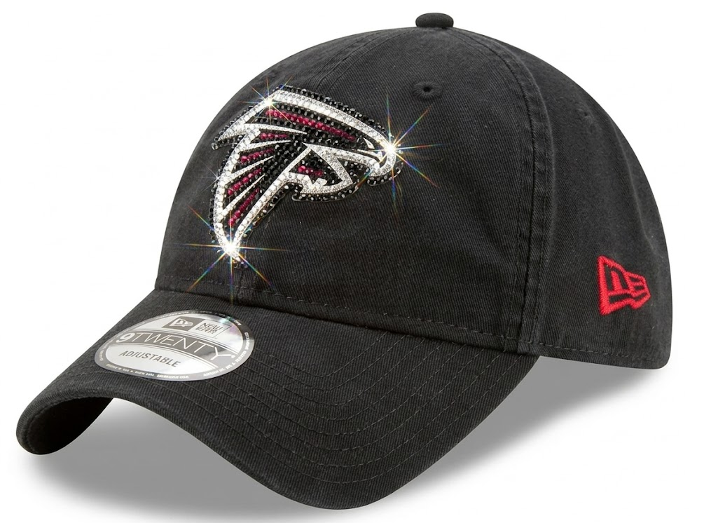 Atlanta Falcons Swarovski Crystal Bling Womens Black New Era Adjustable Hat