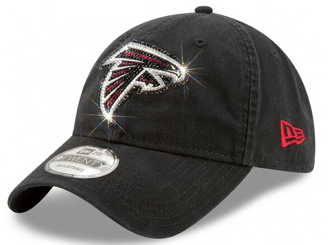 Atlanta Falcons Swarovski Crystal Bling Womens Black New Era Adjustable Hat