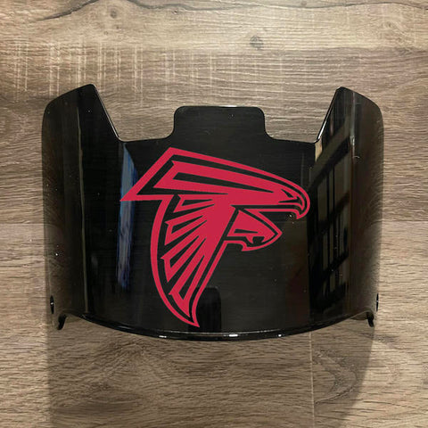 Atlanta Falcons Full Size Football Helmet Visor Shield Black Dark Tint w/ Clips - PICK LOGO COLOR