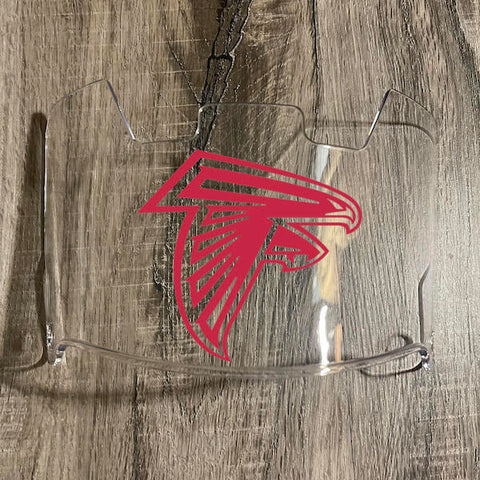 Atlanta Falcons Full Size Football Helmet Visor Shield Clear w/ Clips - PICK LOGO COLOR
