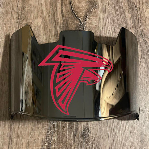 Atlanta Falcons Full Size Football Helmet Visor Shield Silver Chrome Mirror w/ Clips - PICK LOGO COLOR