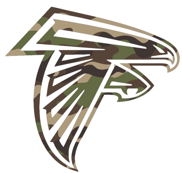 Atlanta Falcons Woodland Camo Camouflage Team Logo Premium DieCut Vinyl Decal PICK SIZE