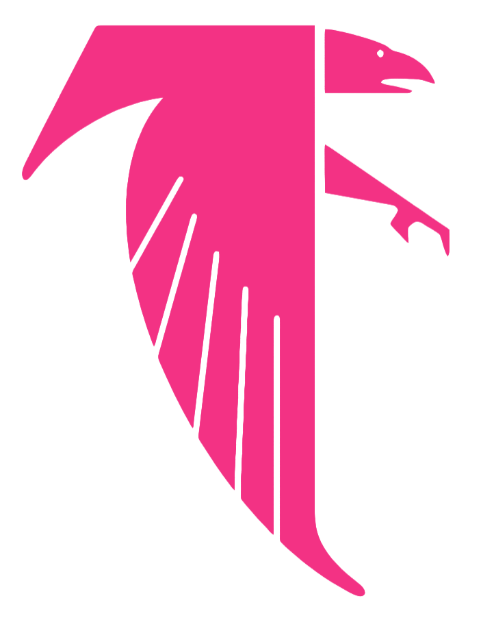 Atlanta Falcons HOT PINK Retro Throwback Logo Premium DieCut Vinyl Decal PICK SIZE