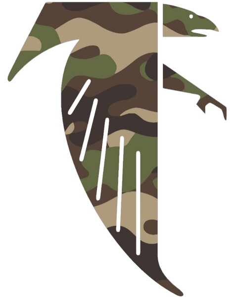 Atlanta Falcons Woodland Camo Camouflage Retro Throwback Logo Premium DieCut Vinyl Decal PICK SIZE