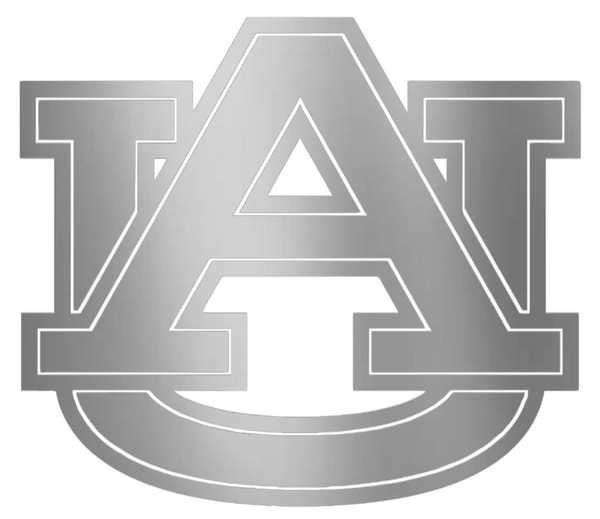 Auburn Tigers SILVER CHROME MIRROR Team Logo Premium DieCut Vinyl Decal PICK SIZE
