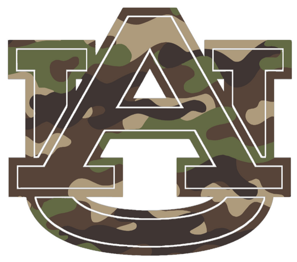 Auburn Tigers Woodland Camo Camouflage Team Logo Premium DieCut Vinyl Decal PICK SIZE