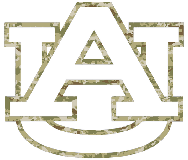 Auburn Tigers Team Logo Salute to Service Camouflage Camo Vinyl Decal PICK SIZE