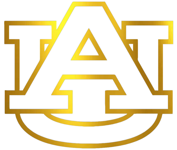 Auburn Tigers GOLD CHROME MIRROR Team Logo Premium DieCut Vinyl Decal PICK SIZE
