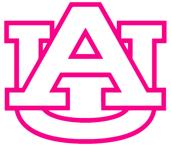 Auburn Tigers HOT PINK Team Logo Premium DieCut Vinyl Decal PICK SIZE