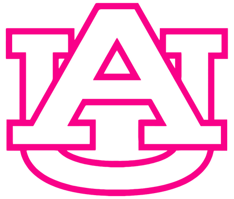 Auburn Tigers HOT PINK Team Logo Premium DieCut Vinyl Decal PICK SIZE