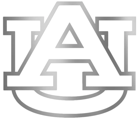 Auburn Tigers SILVER CHROME MIRROR Team Logo Premium DieCut Vinyl Decal PICK SIZE