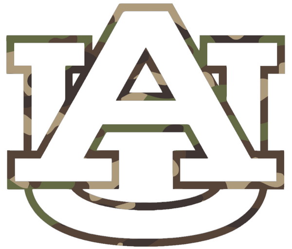 Auburn Tigers Woodland Camo Camouflage Team Logo Premium DieCut Vinyl Decal PICK SIZE