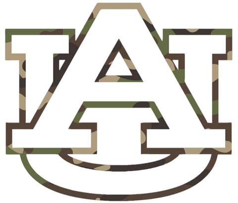 Auburn Tigers Woodland Camo Camouflage Team Logo Premium DieCut Vinyl Decal PICK SIZE