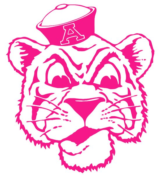 Auburn Tigers Hot Pink Retro Throwback Logo Premium DieCut Vinyl Decal PICK SIZE