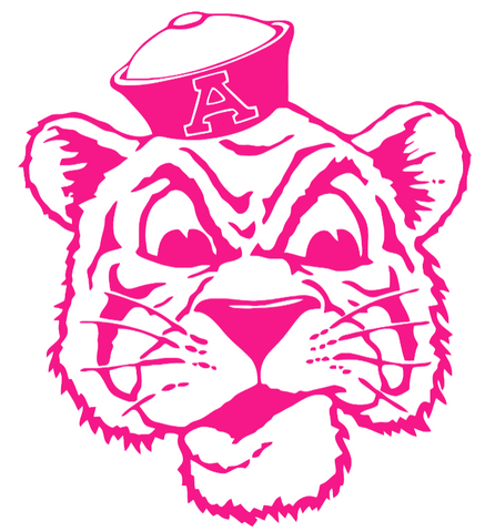 Auburn Tigers Hot Pink Retro Throwback Logo Premium DieCut Vinyl Decal PICK SIZE