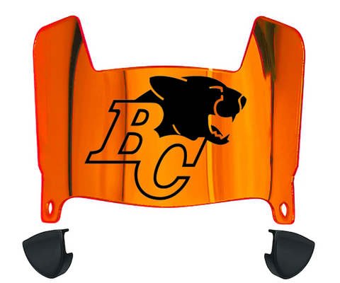 BC Lions Mini Football Helmet Visor Shield w/ Clips - PICK VISOR & LOGO COLOR