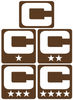 Captain Patch Jersey C Style BROWN Football Helmet Decal - Perfect for Adult & Youth Full Size Football Helmets