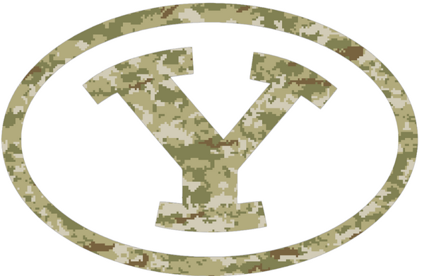 BYU Brigham Young Cougars Alternate Team Logo Salute to Service Camouflage Camo Vinyl Decal PICK SIZE