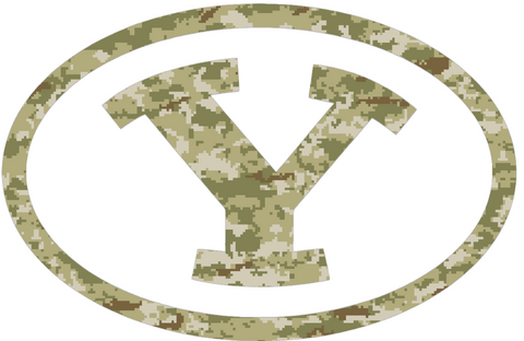 BYU Brigham Young Cougars Alternate Team Logo Salute to Service Camouflage Camo Vinyl Decal PICK SIZE