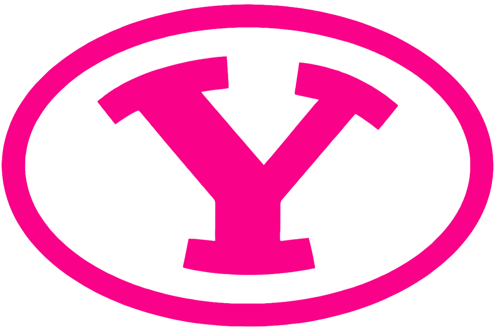 BYU Brigham Young Cougars Hot Pink Alternate Team Logo Premium DieCut Vinyl Decal PICK SIZE