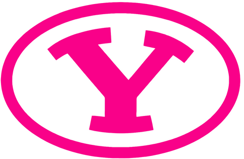 BYU Brigham Young Cougars Hot Pink Alternate Team Logo Premium DieCut Vinyl Decal PICK SIZE