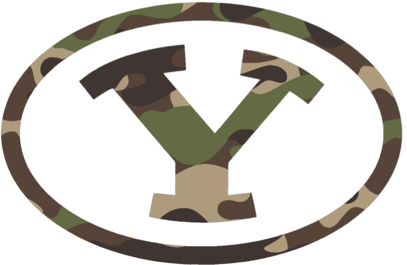 BYU Cougars Woodland Camo Camouflage Alternate Team Logo Premium DieCut Vinyl Decal PICK SIZE
