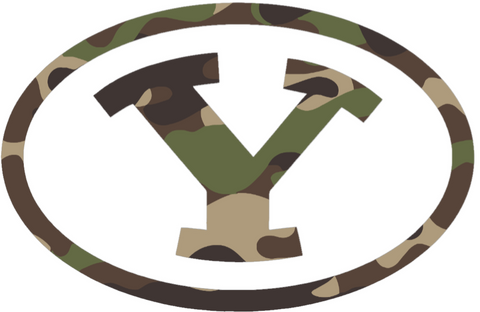 BYU Cougars Woodland Camo Camouflage Alternate Team Logo Premium DieCut Vinyl Decal PICK SIZE
