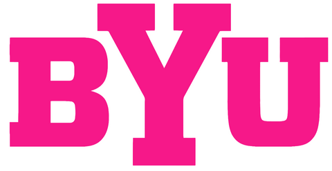BYU Brigham Young Cougars Hot Pink Alternate Team Logo Premium DieCut Vinyl Decal PICK SIZE