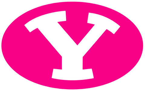 BYU Cougars HOT PINK Team Logo Premium DieCut Vinyl Decal PICK SIZE