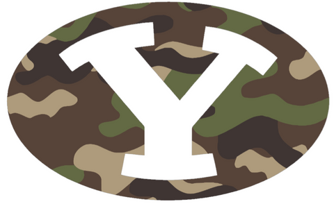 BYU Cougars Woodland Camo Camouflage Team Logo Premium DieCut Vinyl Decal PICK SIZE