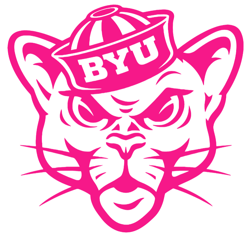 BYU Cougars HOT PINK Mascot Logo Premium DieCut Vinyl Decal PICK SIZE