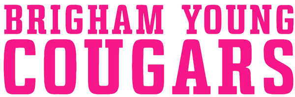 BYU Brigham Young Cougars Hot Pink Team Name Logo Premium DieCut Vinyl Decal PICK SIZE