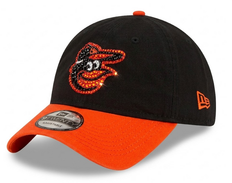 Baltimore Orioles Swarovski Crystal Bling Womens New Era Adjustable Hat