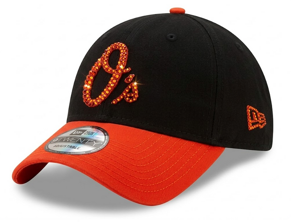 Baltimore Orioles Swarovski Crystal Bling Womens New Era Adjustable Hat