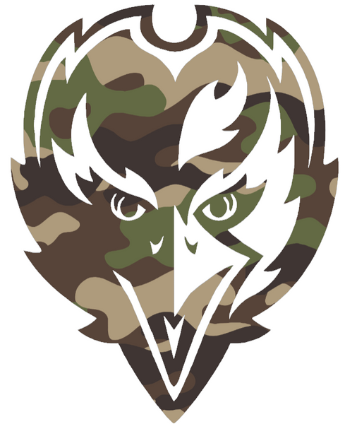 Baltimore Ravens Woodland Camo Camouflage Alternate Raven Head Logo Premium DieCut Vinyl Decal PICK SIZE