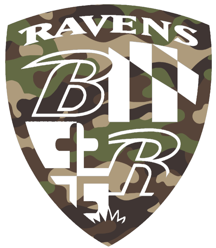 Baltimore Ravens Woodland Camo Camouflage Crest Logo Premium DieCut Vinyl Decal PICK SIZE