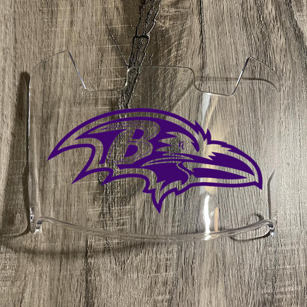 Baltimore Ravens Full Size Football Helmet Visor Shield Clear w/ Clips - PICK LOGO COLOR