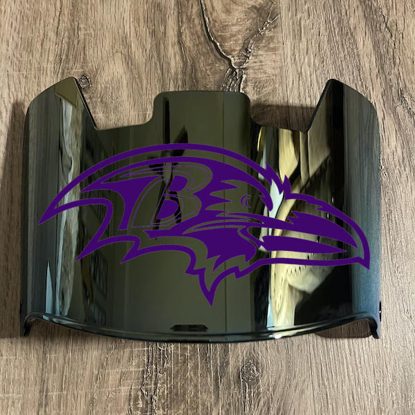 Baltimore Ravens Full Size Football Helmet Visor Shield Gold Iridium Mirror w/ Clips - PICK LOGO COLOR